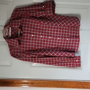 Tommy Hilfiger, Women's, Sz 10, Red, Black, White, Navy Plaid Blouse